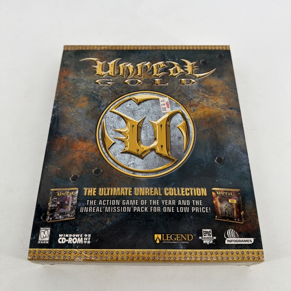 RARE Unreal Gold Big Box PC CD-ROM 1998 Epic Games